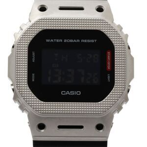 CASIO G-SHOCK DIGITAL 5600 SERIES GM-5600M-1JF Black Silver Resin/Stainless S...